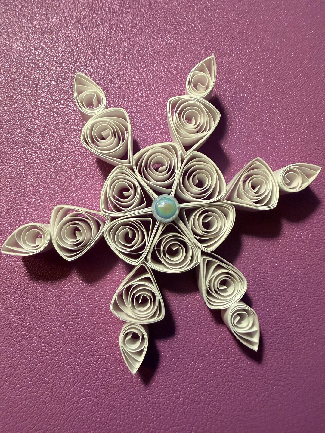 Quilled Metallic White Triangle Snowflake Ornament - Etsy