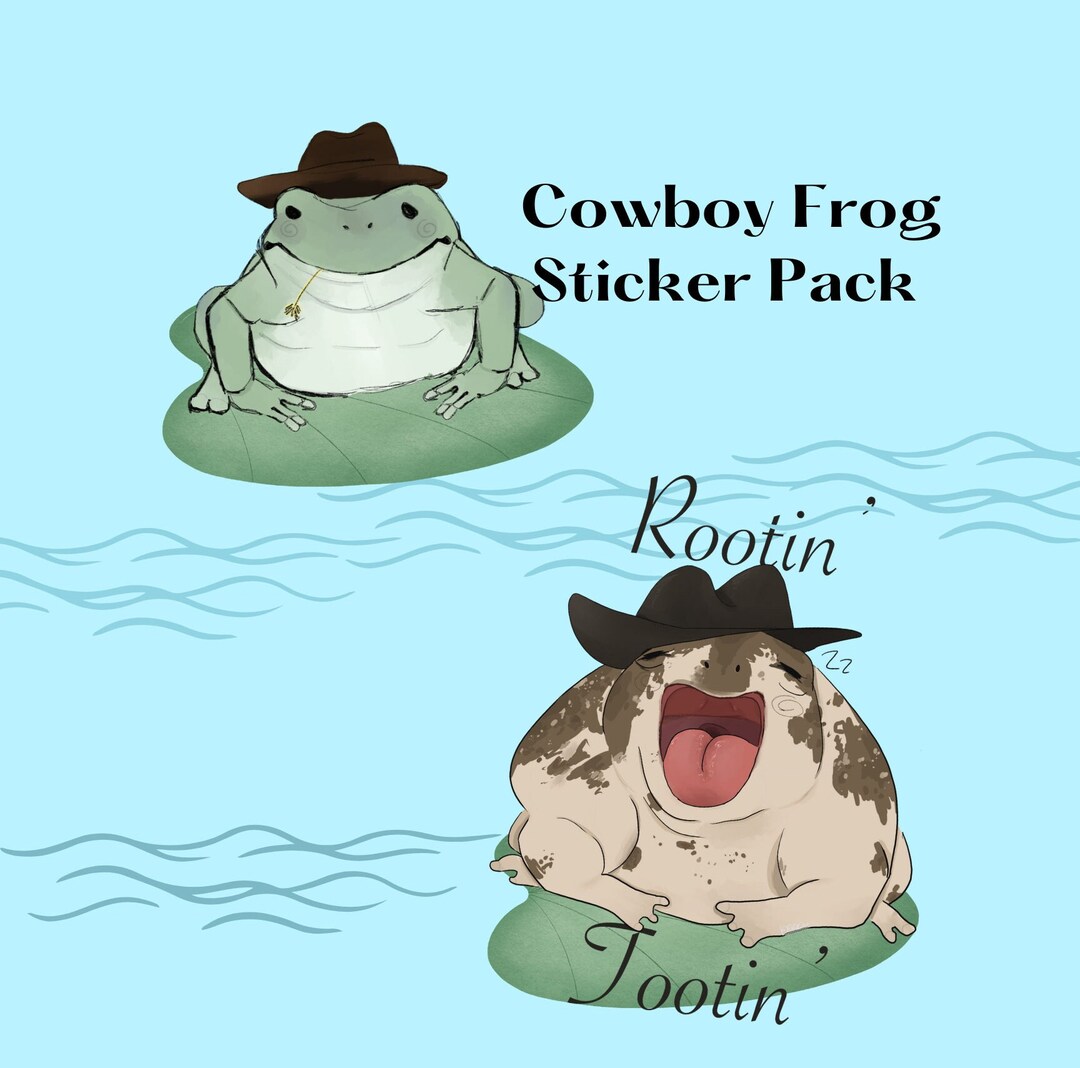 Cowboy Frog Sticker Cowboy Frog Sticker Pack (2 Stickers) | Sticker Pack - Etsy