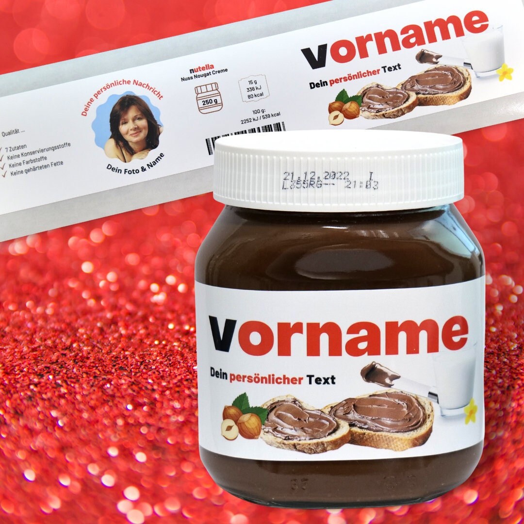 Personalisiertes Nutella Etikett Custom Label mit Name - Etsy.de