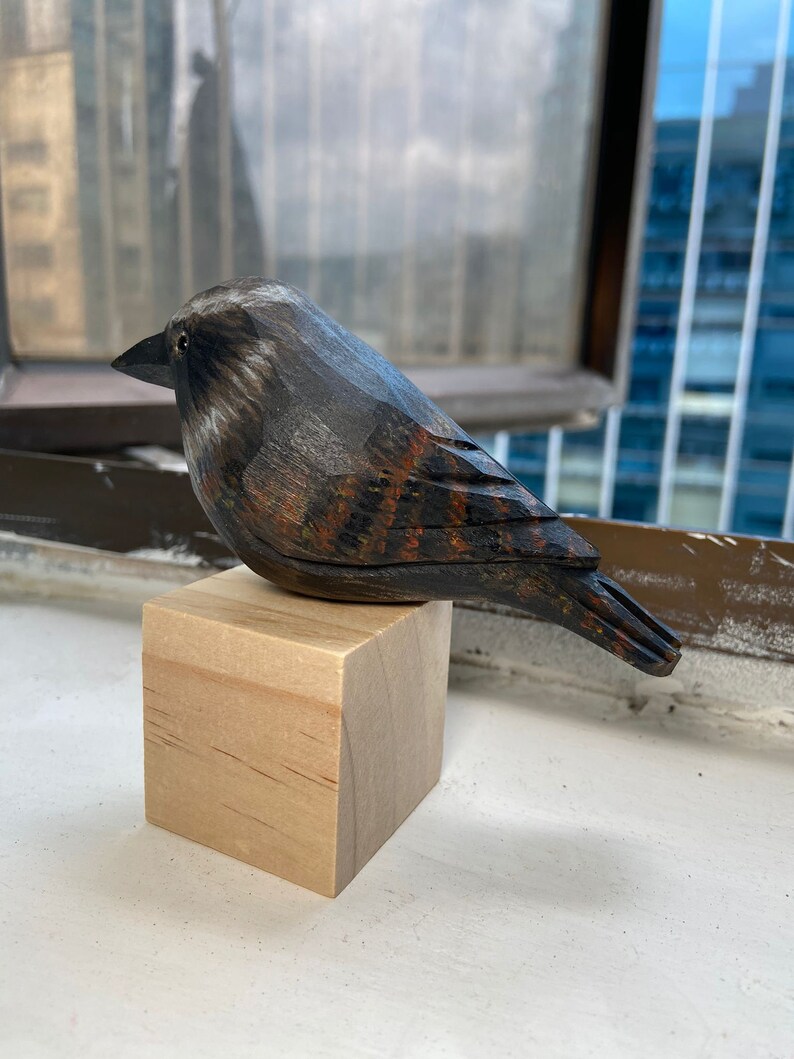 Whippoorwill Sculpted Handpainted Wood Bird Figurines Etsy
