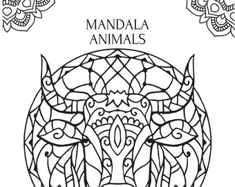 Mandala Animal Patterns  Coloring Books - Instant Download - PDF 28 Pages to print and color