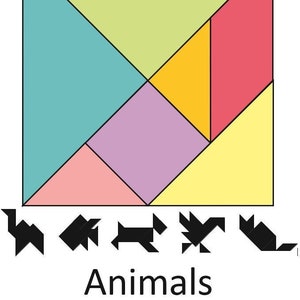 49 Animal Tangrams and additional 19 animal tangram Puzzles Printed Digital Download image 2