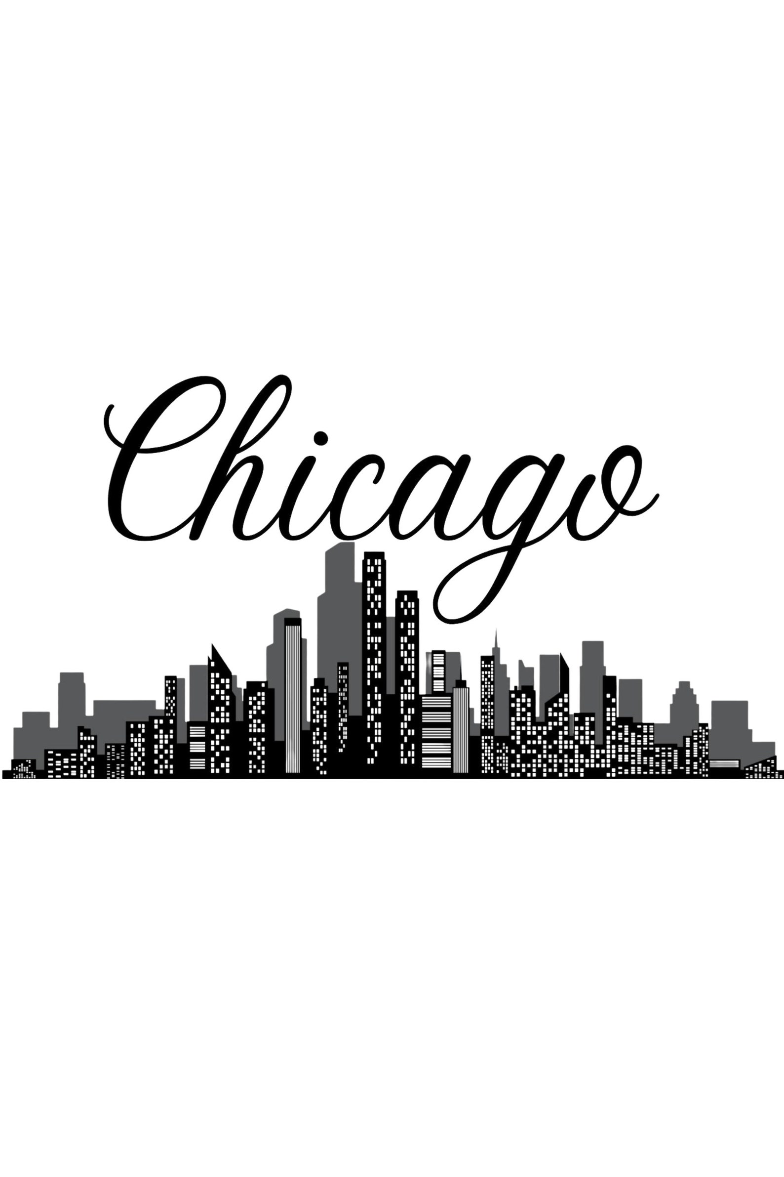 Chicago Skyline Wall Art, Instant Digital Download, Chicago Illinois