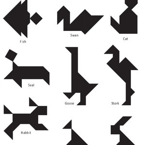 49 Animal Tangrams and additional 19 animal tangram Puzzles Printed Digital Download image 4