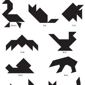 49 Animal Tangrams and additional 19 animal tangram Puzzles Printed Digital Download image 5