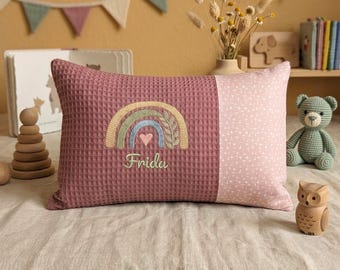 Personalized name pillow embroidered with name and dates • Birth pillow • Cover and inner pillow 25 x 40 cm • Various designs