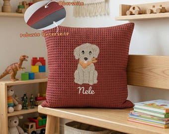 Personalized seat cushions for daycare and morning circle time, embroidered with a name • Floor cushions for kindergarten • Various designs and sizes