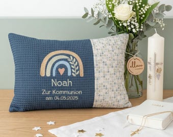 Pillow for First Communion or Confirmation • Personalized with name and blessing • Cover and inner cushion 30 x 50 cm • Various designs