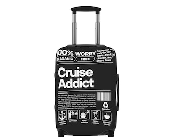 Cruise Addict Luggage Cover -  Multiple Sizes, Easy Handle Access, Durable Zipper