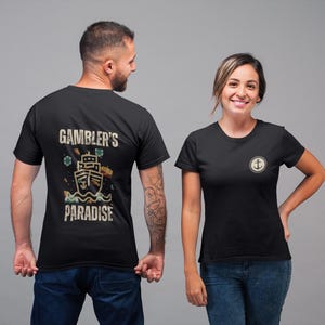 T-shirt Gambler's Paradise, T-shirt Casino Vibes, cadeau pokerspeler, shirt kaartspelliefhebber, kleding kansspelthema