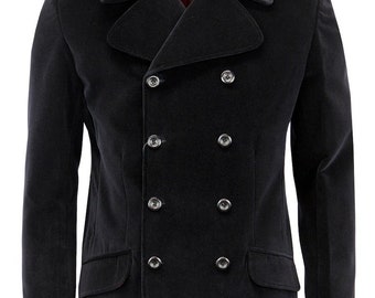 Giacca doppiopetto da uomo slim fit, giacca da sera in velluto nero, elegante giacca da cerimonia