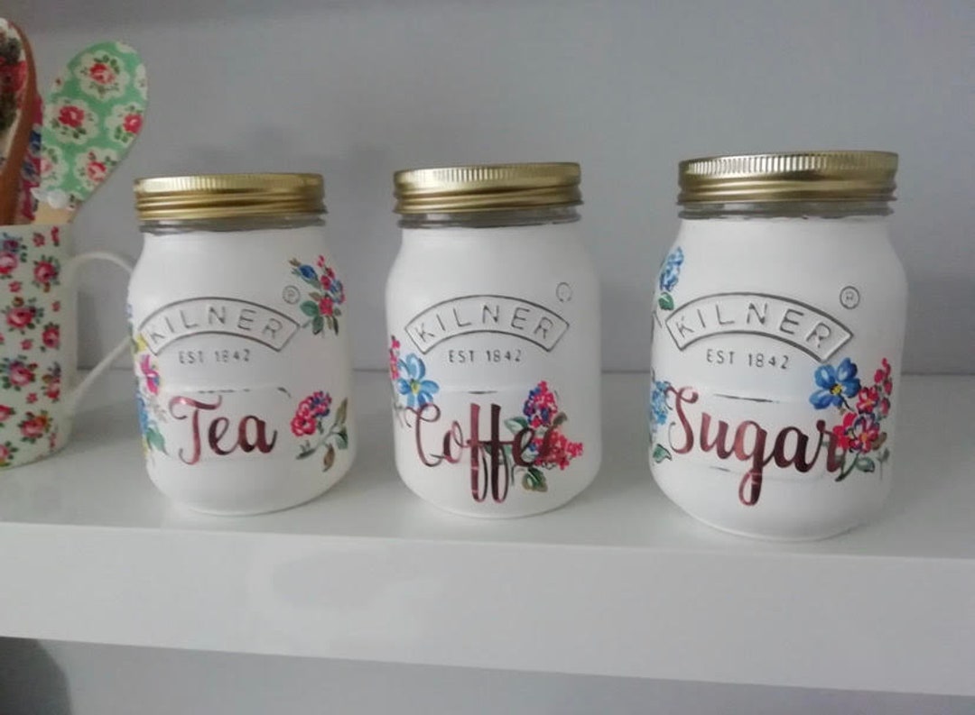Cathkidston Inspired / Tea Coffee Sugar Jars Etsy UK