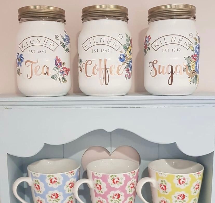 Cathkidston Inspired / Tea Coffee Sugar Jars Etsy UK