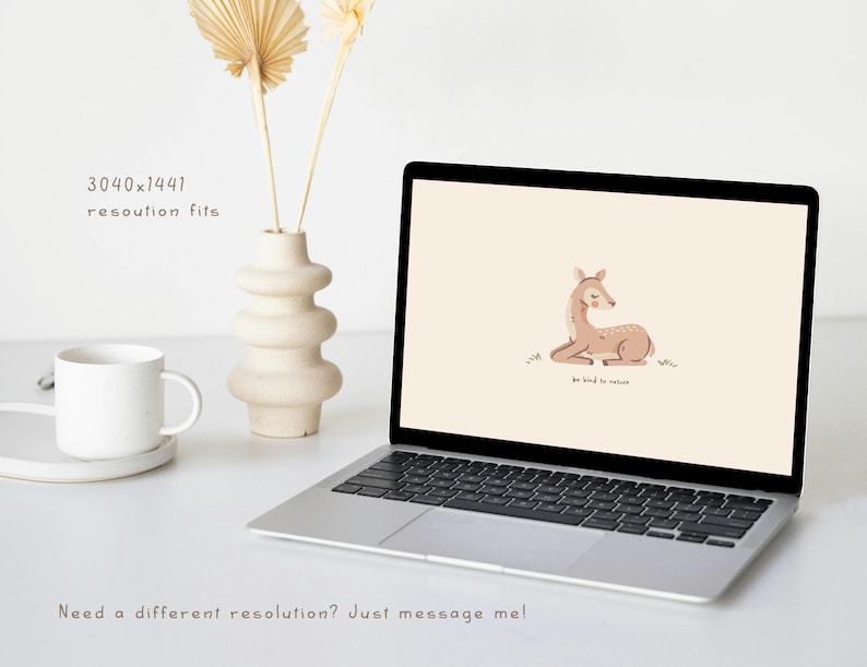 Desktop Wallpaper Forest Cute Animals Digital Download, Computer ...