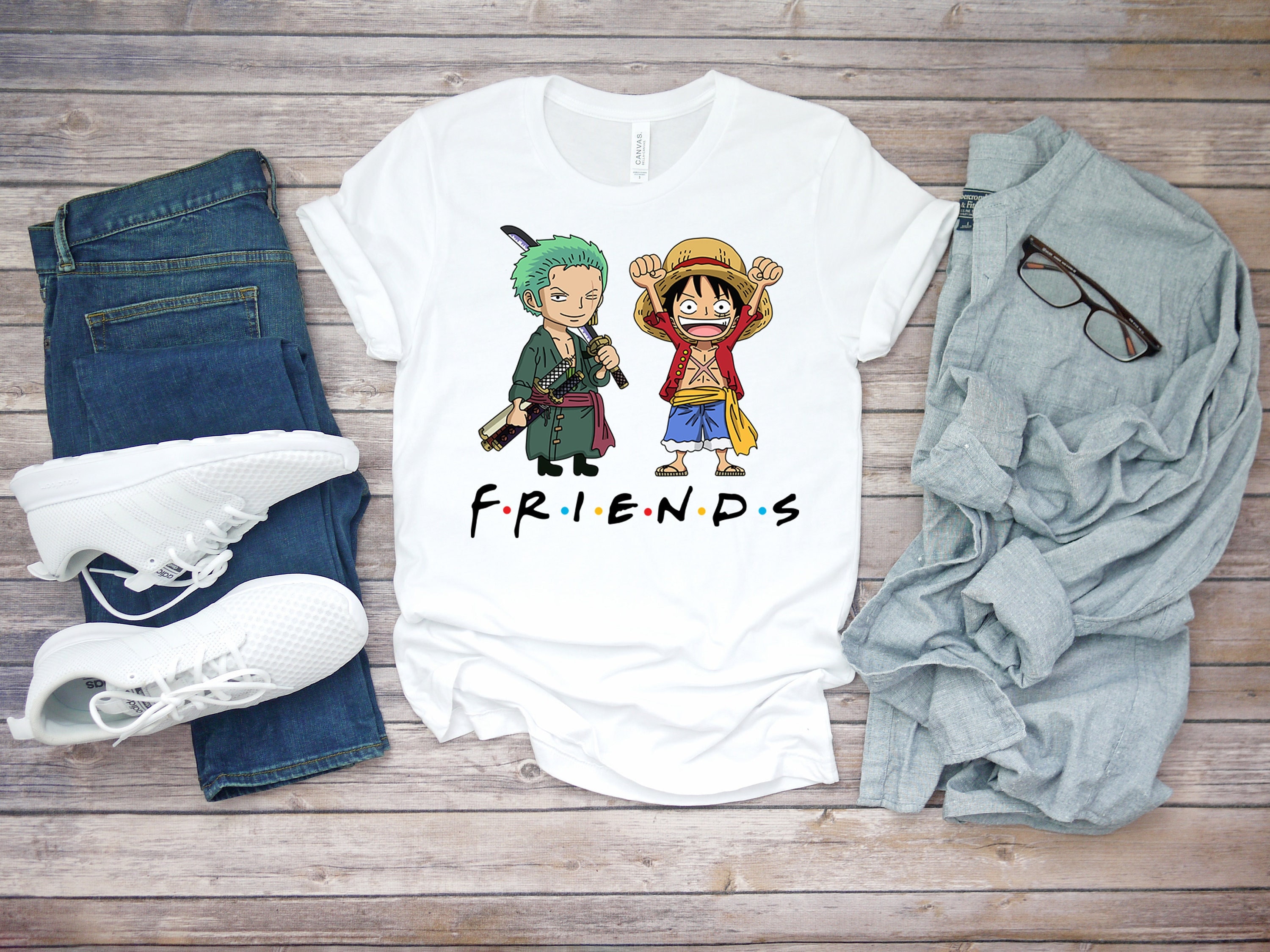 One Piece Friends Monkey D. Luffy Und Roronoa Zoro T-Shirt