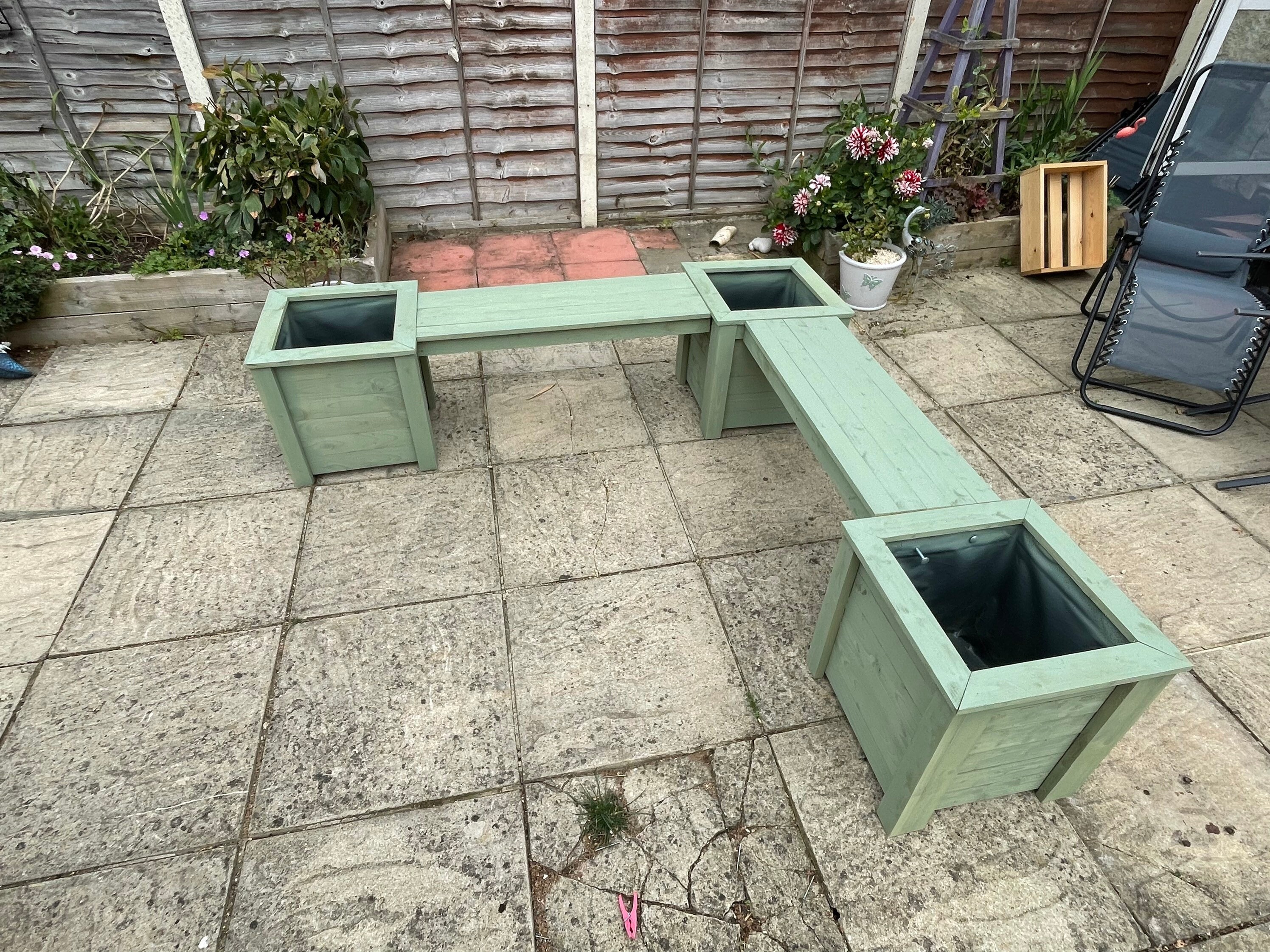 Corner Garden Bench Planter Etsy UK