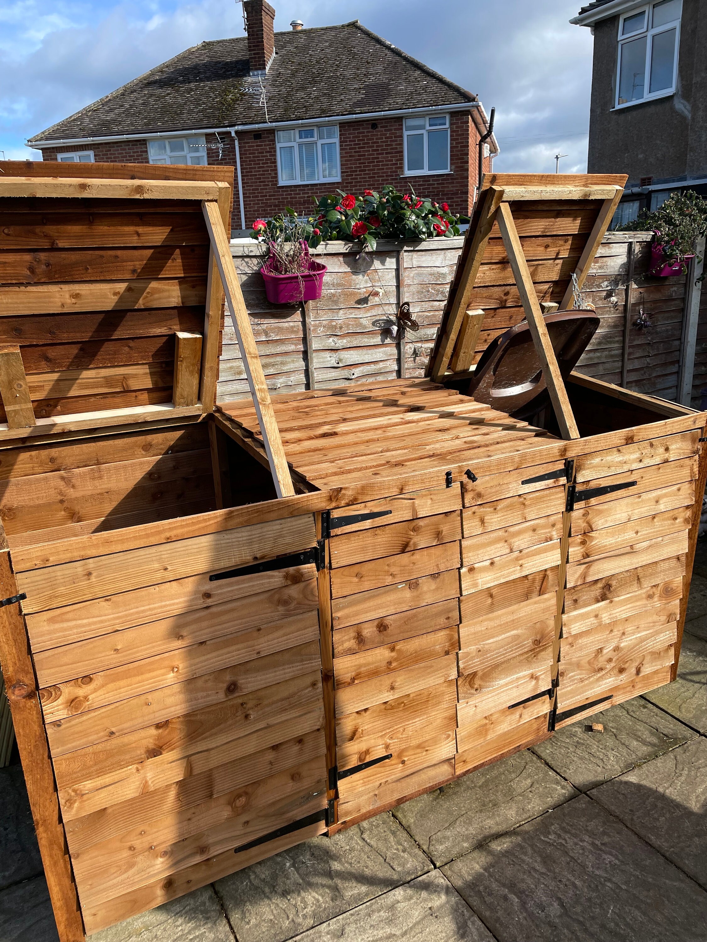 Double Wheelie Bin and 4 Recycling Box Storage Etsy UK