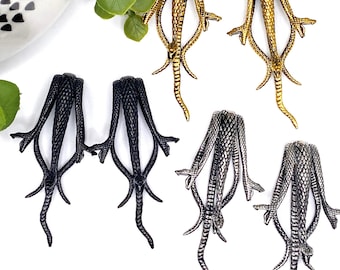 Snake, Serpent, Ear Weight, Dangle, 316L Surgical Steel, Black, Gold, Silver, Fits from size 19mm, Punk, Gothic