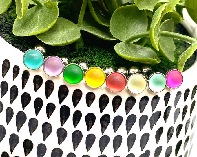 B1 4 gem coloured tongue barbell piercings bar rainbow mystery bundle lucky dip surgical steel 316l