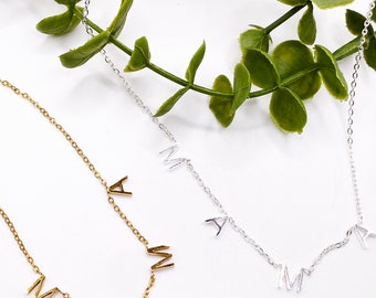 Necklace Gold Gift Unique Jewellery Baby Shower New Mum Gift Mothers Day Baby Chain Women's Present Statement Mama Letters Silver Dainty