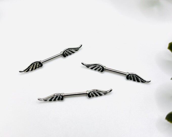 A9 Wings, Nipple Bar, Jewellery, Bling, Angel, Cute, Statement, Piercing Bar, 316l Surgical Steel
