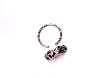 Sliver Lace Effect Septum Piercing Punky Jewellery Dainty Cute Surgical Steel 316l Nose Ring