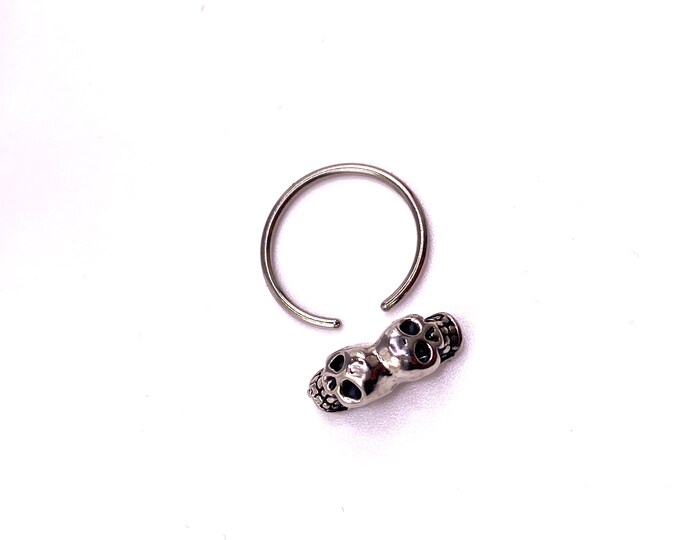 Sliver Lace Effect Septum Piercing Punky Jewellery Dainty Cute Surgical Steel 316l Nose Ring