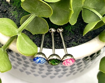 B10 Camo camouflage tongue bar piercing jewellery 316l gift army
