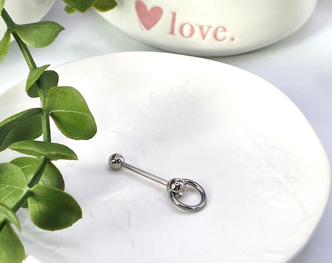 B8 Surgical Steel Hoop Tongue Bar, Women's Jewellery 316l