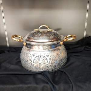 Cooking pot,copper cooking pan with lid,handmade engraved copper pot,pure copper cookware,copper kitchen utensils,with brass handles,for mum