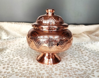 Vintage Set 3 Tagus Portugal Copper Canisters-Tin Lined with White 