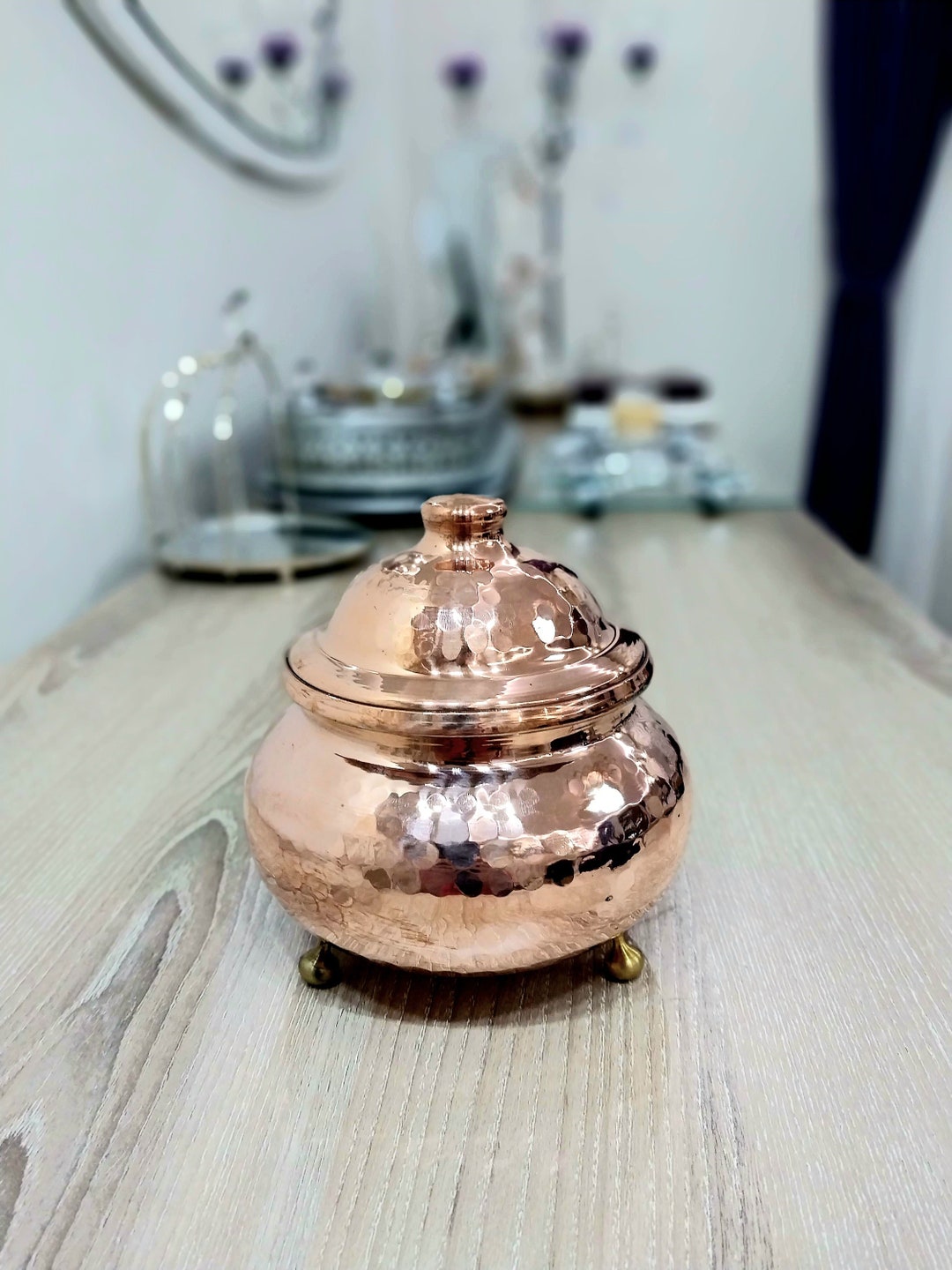 Copper Bowl With Lid,copper Delight Bowl,traditional Handmade Turkish