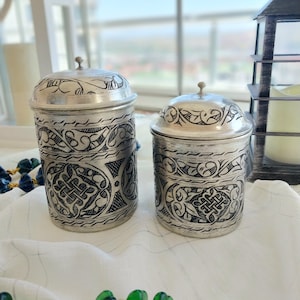 Handmade copper spice container,engraved copper sugar bowl,copper spice jar,home and kitchen decor,hand hammered copper spice canisters,gift