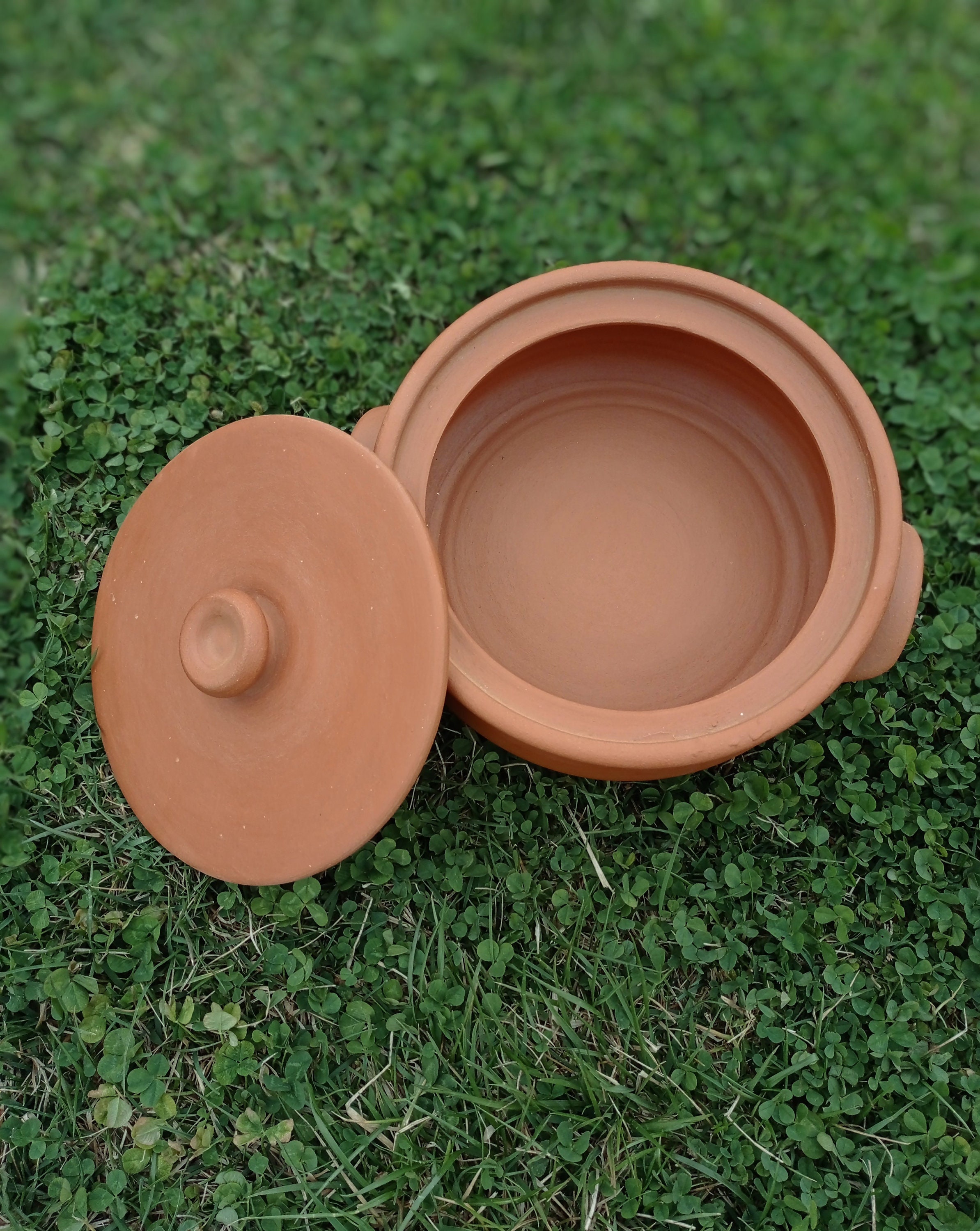Swadeshi blessings unglazed clay frying pan earthen wok clay skillet