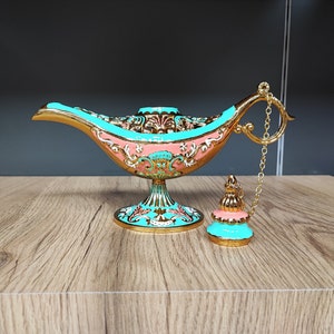 Genie lamp, aladdin's magic lamp, aladdin's oil lamp,table centerpiece,unique home and decor,incense holder,christmas gifts,new favors