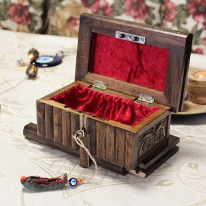 Hand carved wooden secret lock box,wooden puzzle box,wood memory box,high quality walnut wooden box,accessory box for her,christmas gift