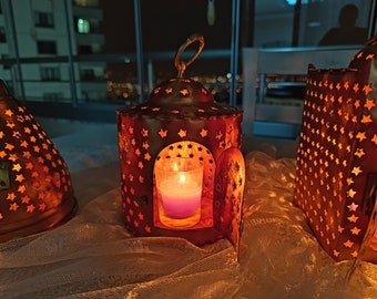 Copper lantern, handmade copper candle lantern, incense burner,rustic home decor,incense holder, copper lamp,copper gift, housewarming gifts