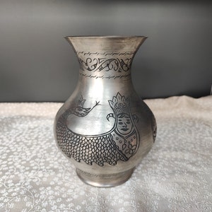 Copper vase,handmade copper basilisk patterned vase,table centerpiece,home office decor,unique oriental decor,anniversary gift,new home gift