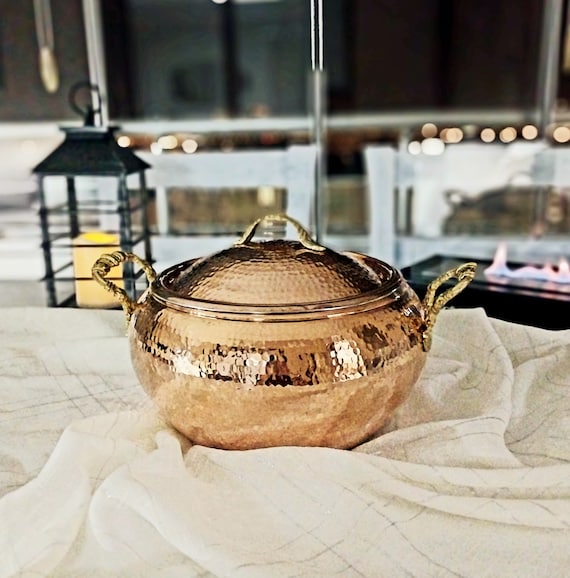 Pure Copper Cookware Set handmade Copper Cooking Pot Set High Quality and Thick Hammered Copper Pots kitchen Decor With Brass Handle Etsy UK