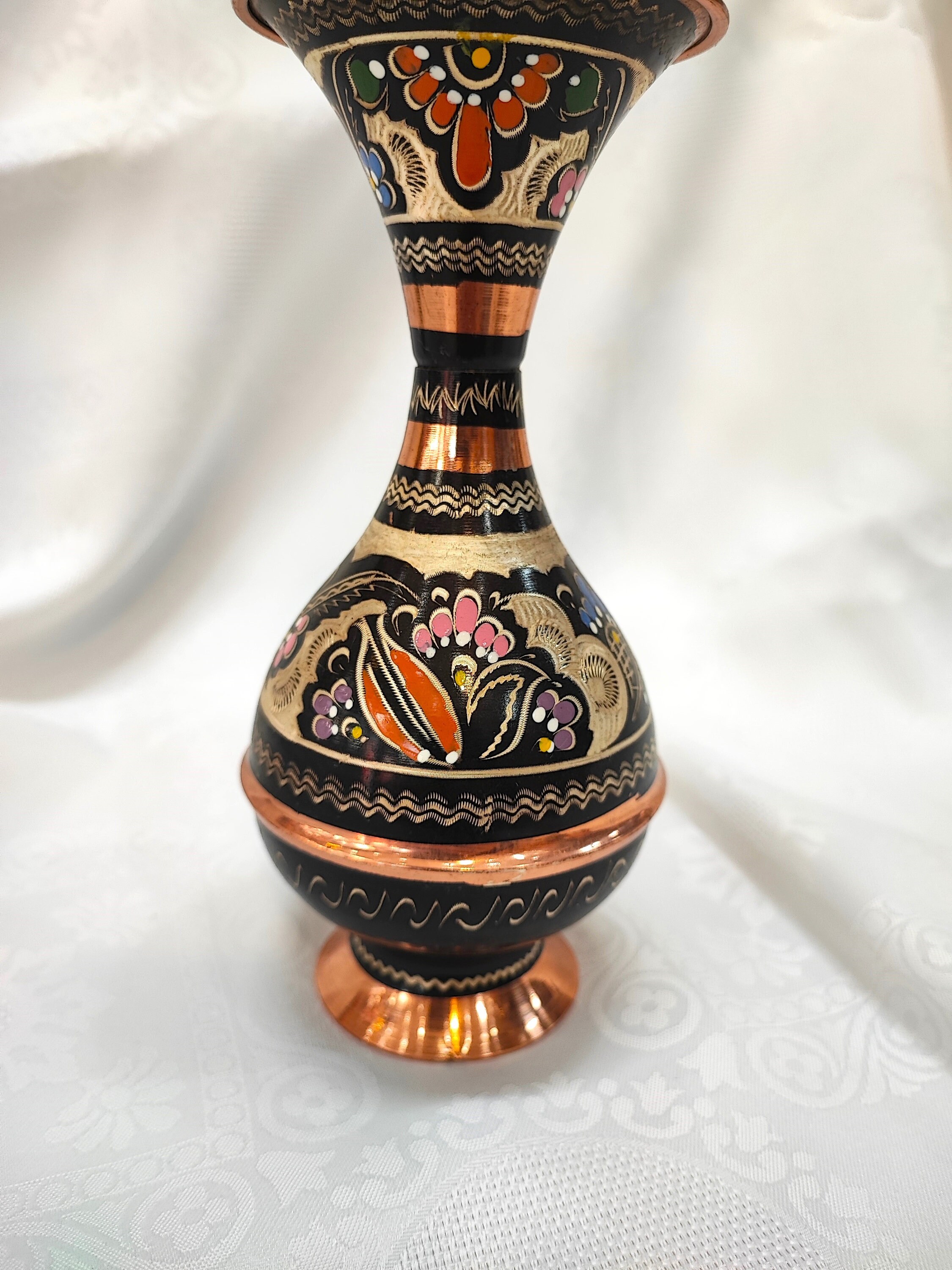 銅器の花瓶・飾り壺・彫刻 高岡銅器】朱銅 耳付き 花器 花瓶 花入 飾り壺 インテリア置物