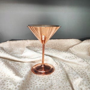 Copper martini glass,cocktail glass, handmade copper glass,copper martini goblet,copper barware,christmas presents, anniversary gift ideas