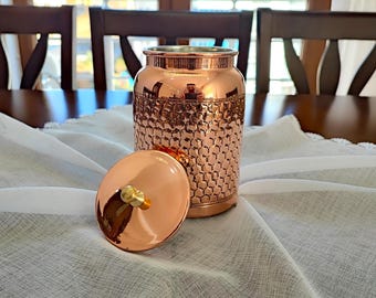 Copper canister,handmade copper spice jar,sugar coffee and tea canister,hand hammered seasoning container,kitchen decor,christmas gift ideas