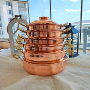Copper frying pan, pure copper pot, sauce pan set, skillet with lid,saucepan cookware,stockpot dish,2 mm thickness kitchenware,kitchen decor