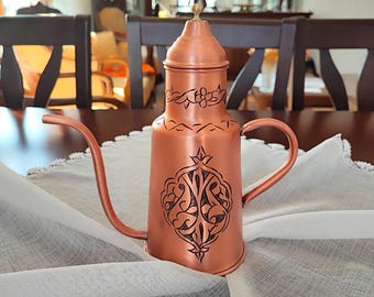 Copper oil bottle,olive oil dispenser,handmade copper oil cruet,oil container copper,copper oil container,wedding gift, unique kitchen decor