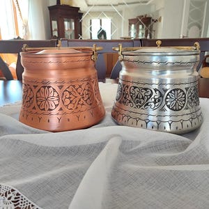 Copper Bakrac, 3 LT Yogurt Storage Box, Traditional Handmade Copper Cookware, Farmhouse Kitchen Decor, Authentic Copper, Yoghurt Storage Box