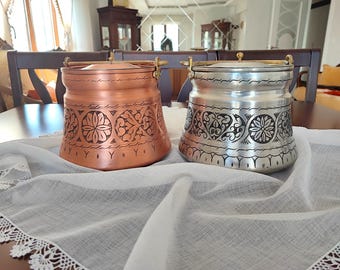 Copper Bakrac, 3 LT Yogurt Storage Box, Traditional Handmade Copper Cookware, Farmhouse Kitchen Decor, Authentic Copper, Yoghurt Storage Box