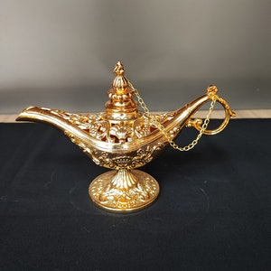Genie aladdin’s lamp metal,aladdin magic lamp,home ornament,zinc alloy lamp,disney lamp, wedding gift, home and office decor, incense burner