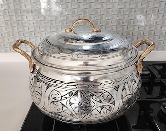 銅製　鍋　手作り　手工芸品 銅鍋、キッチン、丸鍋、手作り工芸品 - Etsy 日本