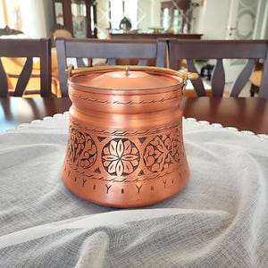 Copper bakrac,3 LT capacity copper pot, traditional home and kitchen decor, yogurt makers pot, copper yoghurt cookware, yoghurt storage box