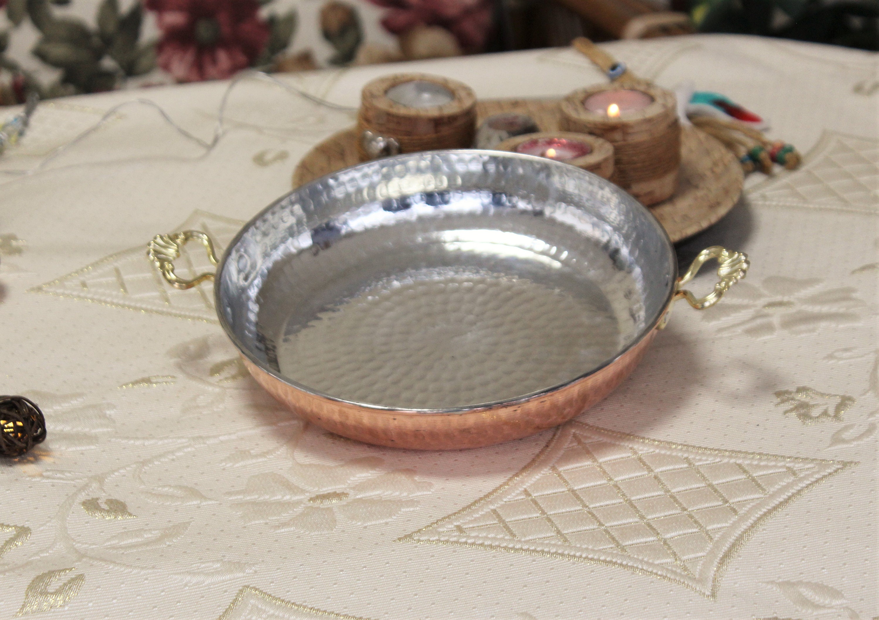 Traditional Copper Frying Pan,handcrafted Copper Omelette Pan,kitchen